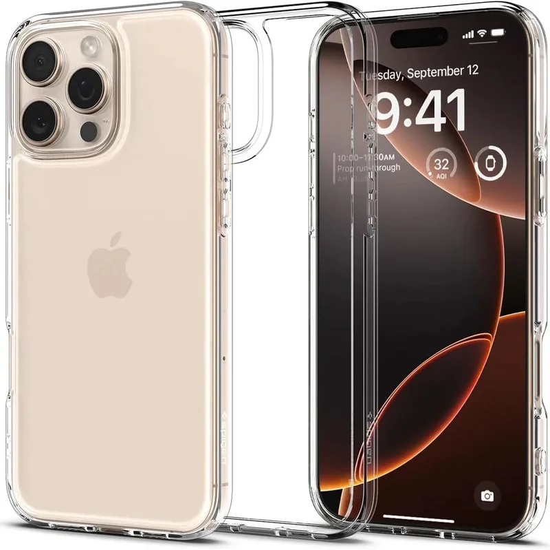 Ultra Hybrid Hoesje Geschikt voor Apple iPhone 16 Pro - Back Cover met Air Cushion von Spigen in Transparent – Produktfoto