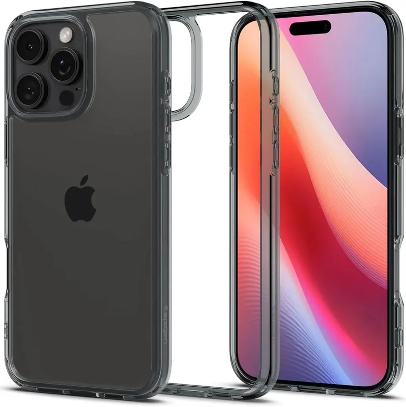 Ultra Hybrid Hoesje Geschikt voor Apple iPhone 16 Pro - Back Cover met Air Cushion - Space Crystal by Spigen in Grey – product photo