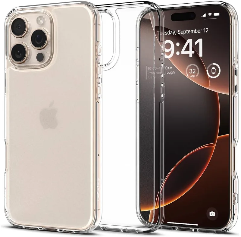 Ultra Hybrid Hoesje Geschikt voor Apple iPhone 16 Pro Max - Back Cover met Air Cushion - Frost von Spigen in Transparent – Produktfoto