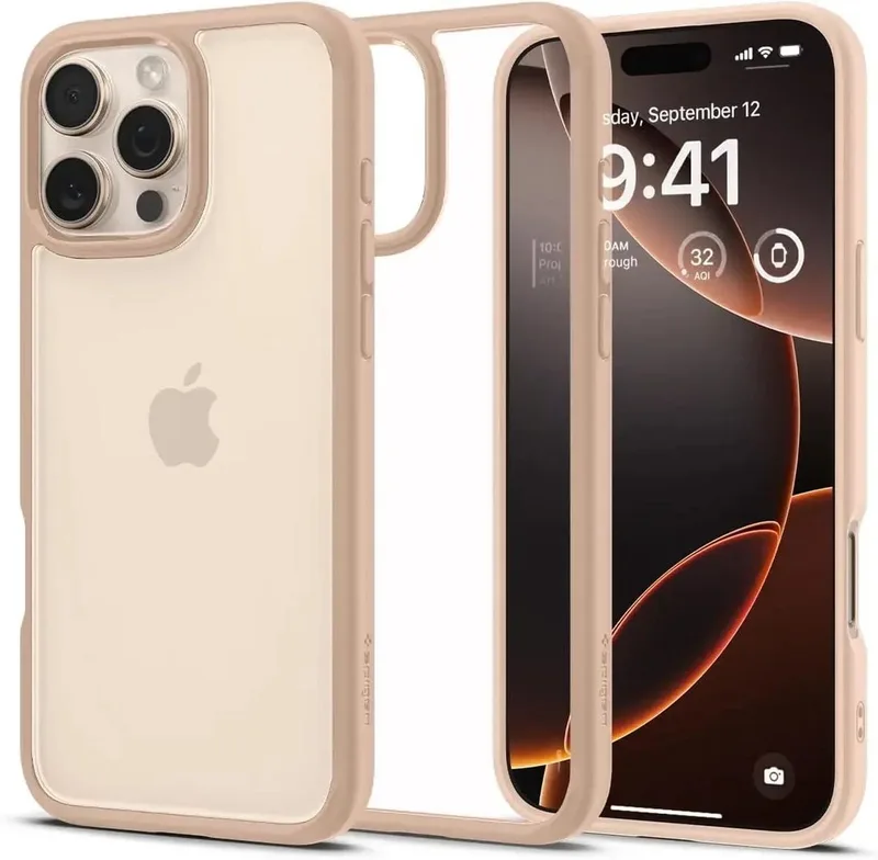 Ultra Hybrid Hoesje Geschikt voor Apple iPhone 16 Pro Max - Back Cover met Air Cushion by Spigen in Pink – product photo