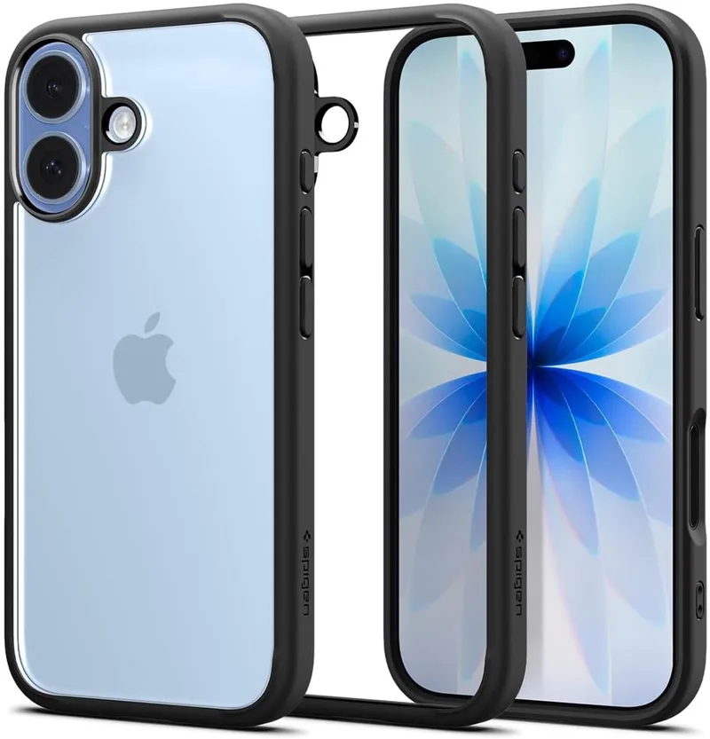 Ultra Hybrid Hoesje Geschikt voor Apple iPhone 17 - Back Cover met Air Cushion - Matte von Spigen in Schwarz – Produktfoto