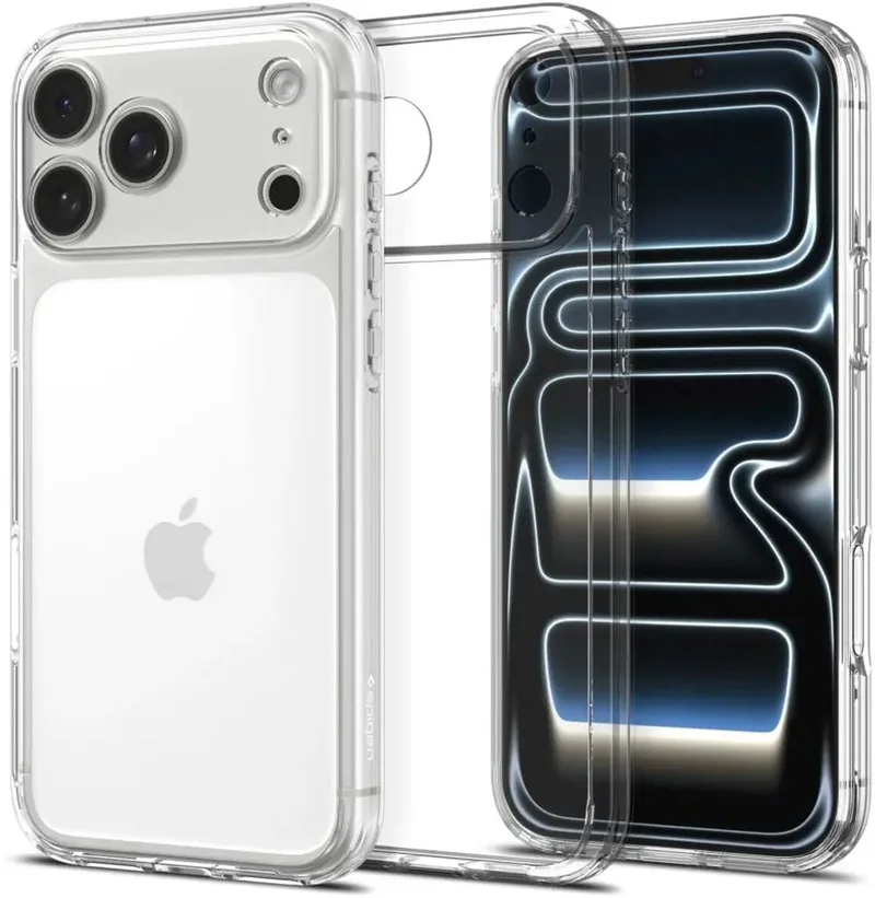 Ultra Hybrid Hoesje Geschikt voor Apple iPhone 18 Pro / 17 Pro - Back Cover met Air Cushion - Transparant by Spigen in Black – product photo