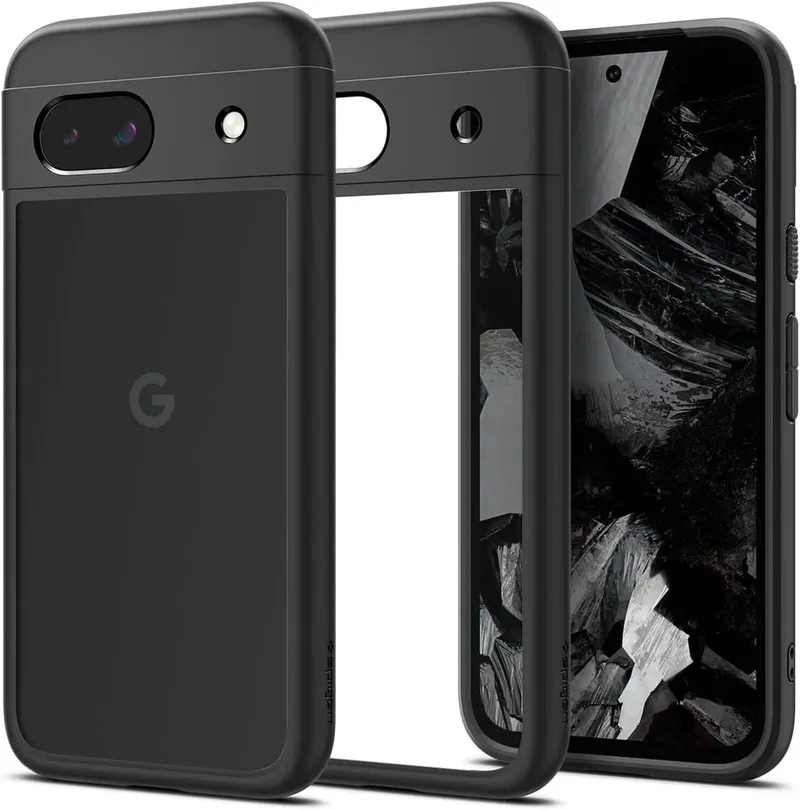 Ultra Hybrid Hoesje Geschikt voor Google Pixel 8a - Back Cover met Air Cushion by Spigen in Black – product photo
