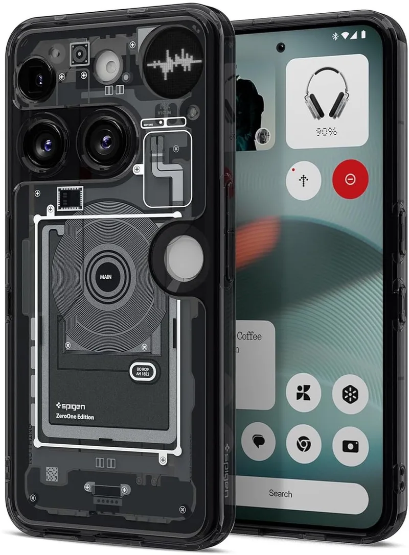 Ultra Hybrid Hoesje Geschikt voor Nothing Phone (3) - Back Cover met Air Cushion - Zero One by Spigen in Black – product photo