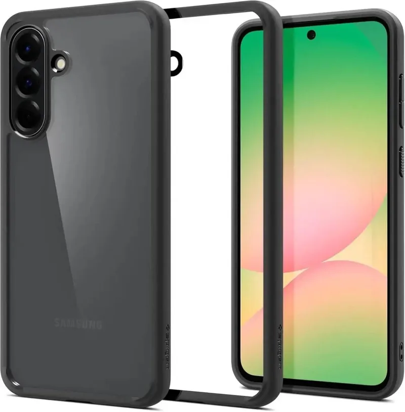 Ultra Hybrid Hoesje Geschikt voor Samsung Galaxy A56 - Back Cover met Air Cushion fra Spigen i Sort – produktbillede