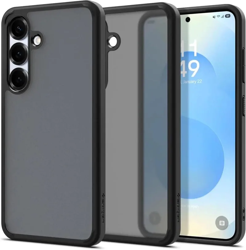 Ultra Hybrid Hoesje Geschikt voor Samsung Galaxy S25 Plus - Back Cover met Air Cushion - Frosted by Spigen in Black – product photo