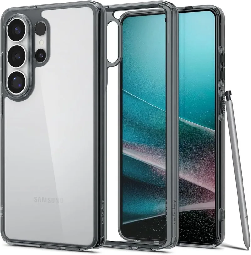 Ultra Hybrid Hoesje Geschikt voor Samsung Galaxy S26 Plus - Back Cover met Air Cushion - Transparant by Spigen in Grey – product photo