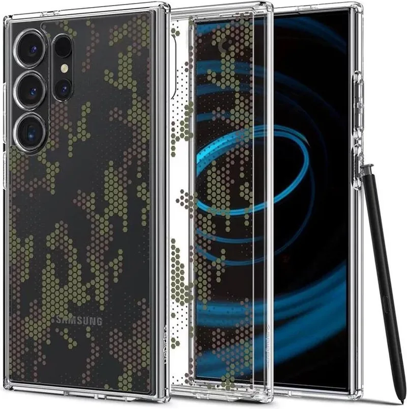 Ultra Hybrid Hoesje Geschikt voor Samsung S24 Ultra Back Cover Camo by Spigen in Transparent – product photo