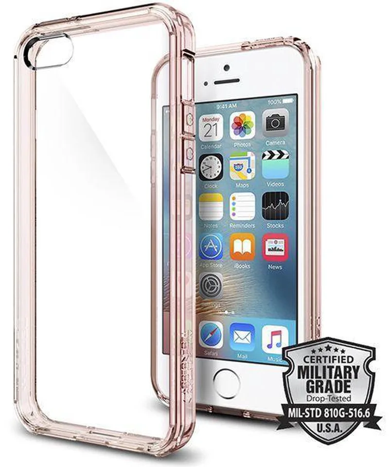 Ultra Hybrid Hoesje iPhone SE Rose Crystal by Spigen in Pink – product photo
