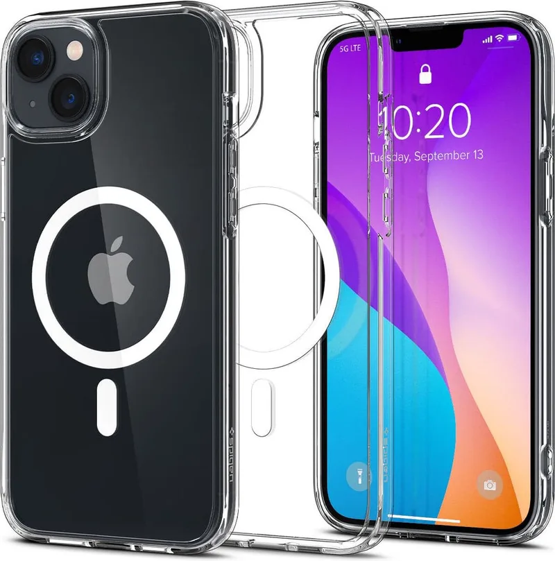 Ultra Hybrid Mag hoesje iPhone 14 Plus | transparant/wit van Spigen in Wit – productfoto