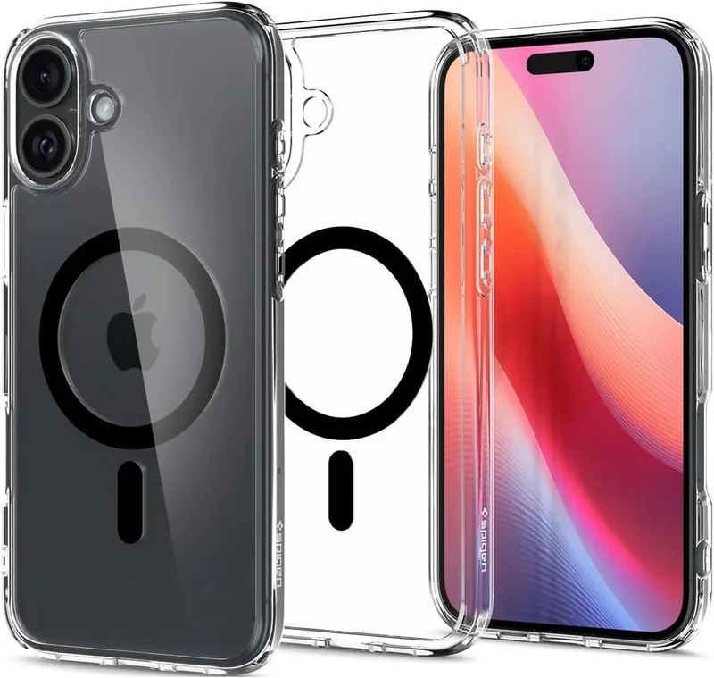 Ultra Hybrid MagFit - Hoesje Geschikt voor Apple iPhone 16 - Compatibel met MagSafe - Back Cover van Spigen in Zwart – productfoto