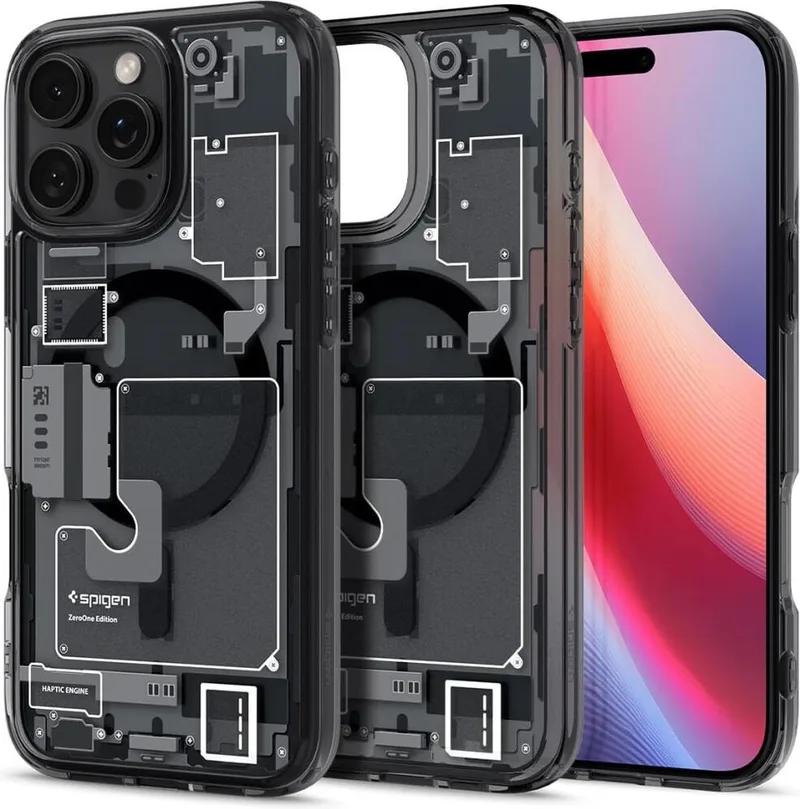 Ultra Hybrid MagFit - Hoesje Geschikt voor Apple iPhone 16 Pro - Compatibel met MagSafe - Back Cover Zero One de Spigen en Transparent – photo produit
