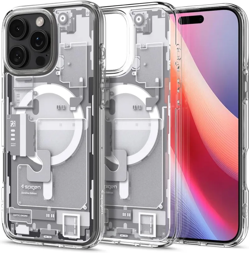 Ultra Hybrid MagFit - Hoesje Geschikt voor Apple iPhone 16 Pro Max - Compatibel met MagSafe - Back Cover Zero One van Spigen in Wit – productfoto