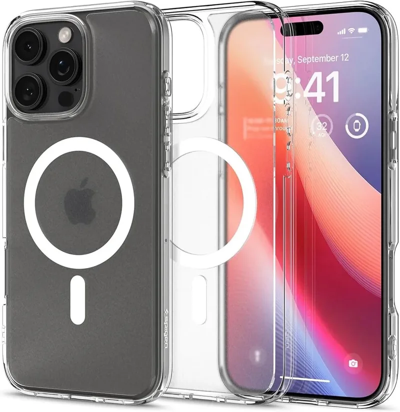 Ultra Hybrid MagFit - Hoesje Geschikt voor Apple iPhone 16 Pro Max - Compatibel met MagSafe - Back Cover Frost de Spigen en Transparent – photo produit