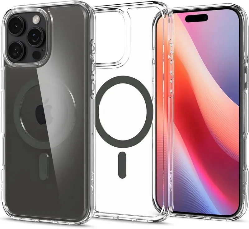 Ultra Hybrid MagFit - Hoesje Geschikt voor Apple iPhone 16 Pro - Compatibel met MagSafe - Back Cover Graphite by Spigen in Grey – product photo