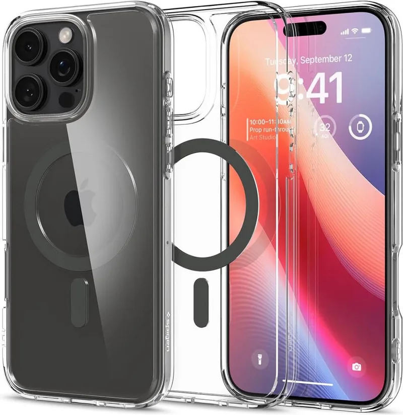 Ultra Hybrid MagFit - Hoesje Geschikt voor Apple iPhone 16 Pro Max - Compatibel met MagSafe - Back Cover Graphite by Spigen in Grey – product photo