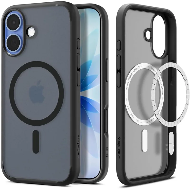 Ultra Hybrid MagFit - Hoesje Geschikt voor Apple iPhone 17 - Compatibel met MagSafe - Back Cover Frost von Spigen in Schwarz – Produktfoto