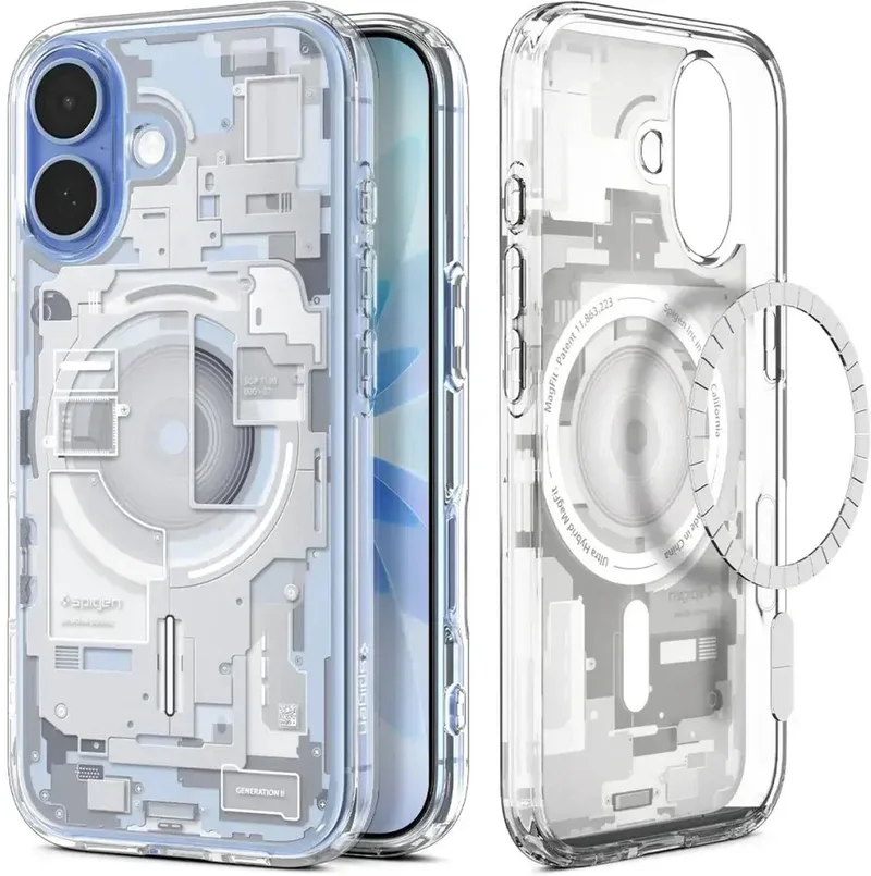Ultra Hybrid MagFit - Hoesje Geschikt voor Apple iPhone 17 - Compatibel met MagSafe - Back Cover Zero One by Spigen in White – product photo