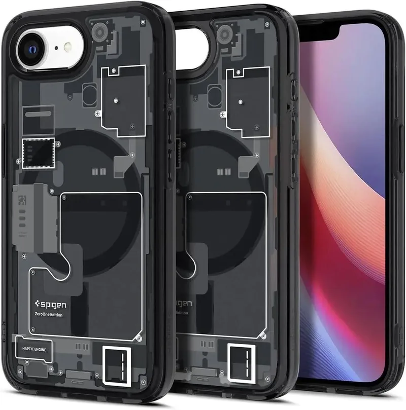 Ultra Hybrid MagFit - Hoesje Geschikt voor Apple iPhone 17e / 16e - Compatibel met MagSafe / Qi2 - Back Cover Zero One de Spigen en Noir – photo produit