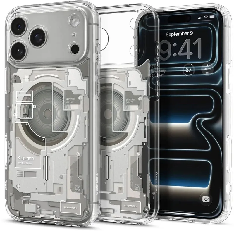 Ultra Hybrid MagFit - Hoesje Geschikt voor Apple iPhone 18 Pro / 17 Pro - Ultra Hybrid MagFit Case - Compatibel met MagSafe / Qi2 - Back Cover Titanium van Spigen in Grijs – productfoto