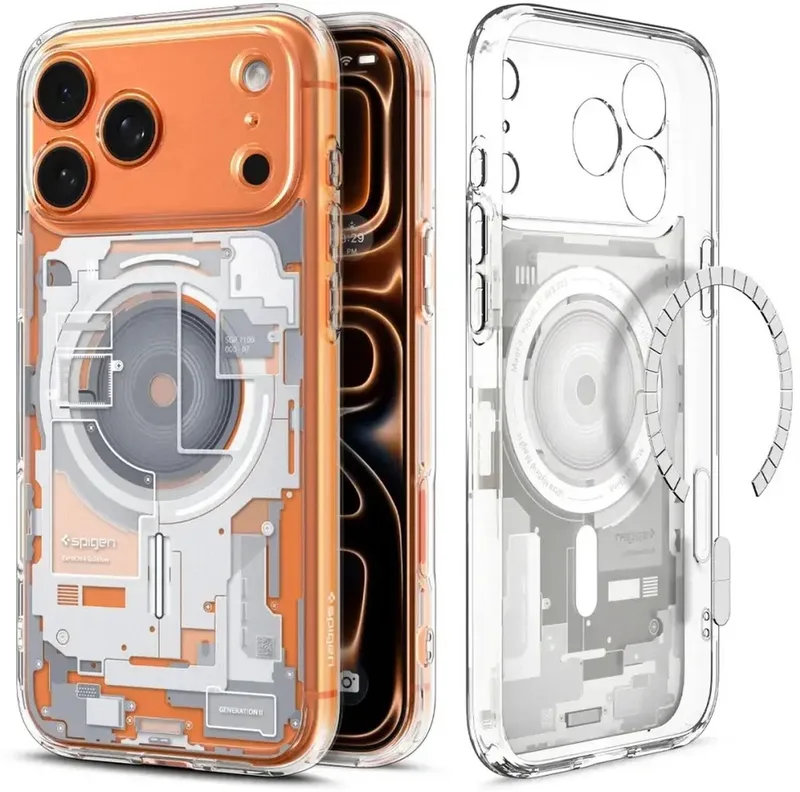 Ultra Hybrid MagFit - Hoesje Geschikt voor iPhone 17 Pro - Compatibel met MagSafe - Back Cover Zero One från Spigen i Vit – produktbild