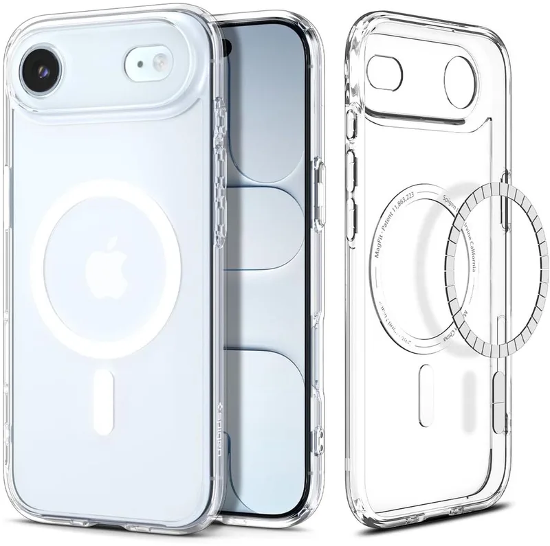 Ultra Hybrid MagFit - Hoesje Geschikt voor iPhone Air - Compatibel met MagSafe / Qi2 - Back Cover Transparant fra Spigen i Hvid – produktbillede