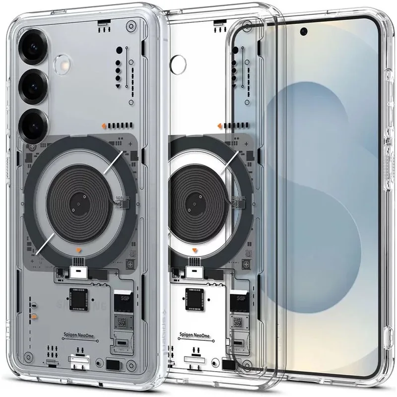 Ultra Hybrid MagFit - Hoesje Geschikt voor Samsung Galaxy S25 - Compatibel met MagSafe / Qi2 - Back Cover Neo One by Spigen in Transparent – product photo