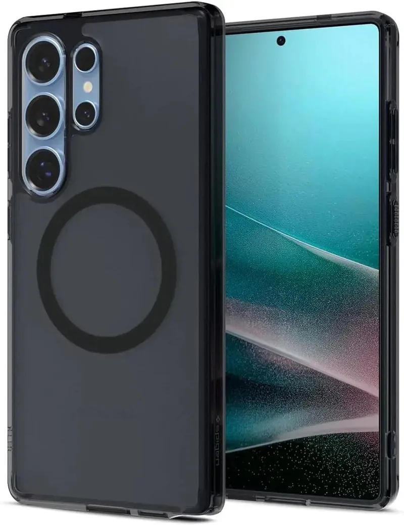 Ultra Hybrid MagFit - Hoesje Geschikt voor Samsung Galaxy S25 Ultra - Compatibel met MagSafe / Qi2 - Back Cover Frost von Spigen in Schwarz – Produktfoto