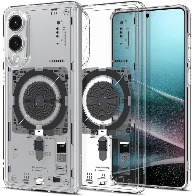 Ultra Hybrid MagFit - Hoesje Geschikt voor Samsung Galaxy S25 Edge - Compatibel met MagSafe / Qi2 - Back Cover Neo One fra Spigen i Gennemsigtig – produktbillede