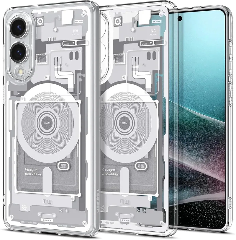 Ultra Hybrid MagFit - Hoesje Geschikt voor Samsung Galaxy S25 Edge - Compatibel met MagSafe / Qi2 - Back Cover Zero One fra Spigen i Hvid – produktbillede