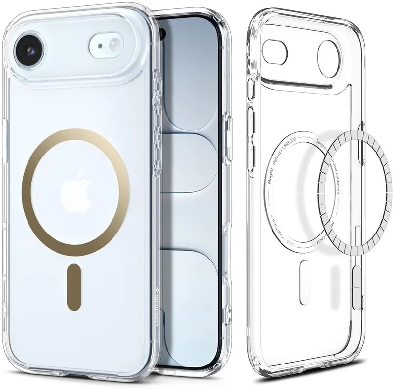 Ultra Hybrid MagFit iPhone Air Hoesje MagSafe Transparant fra Spigen i Guld – produktbillede