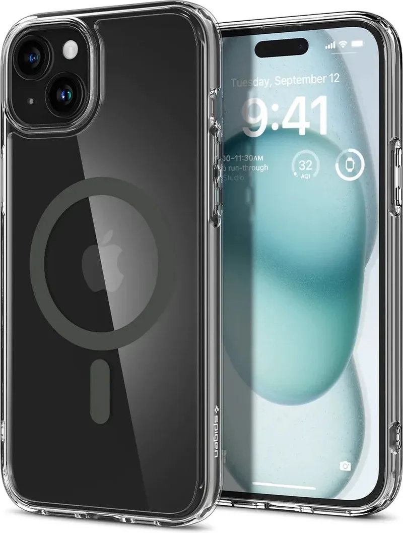 Ultra Hybrid MagSafe Apple iPhone 15 Hoesje Graphite by Spigen in Black – product photo