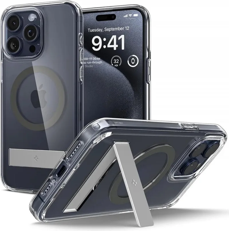 Ultra Hybrid MagSafe Apple iPhone 15 Pro Max Hoesje Graphite de Spigen en Noir – photo produit