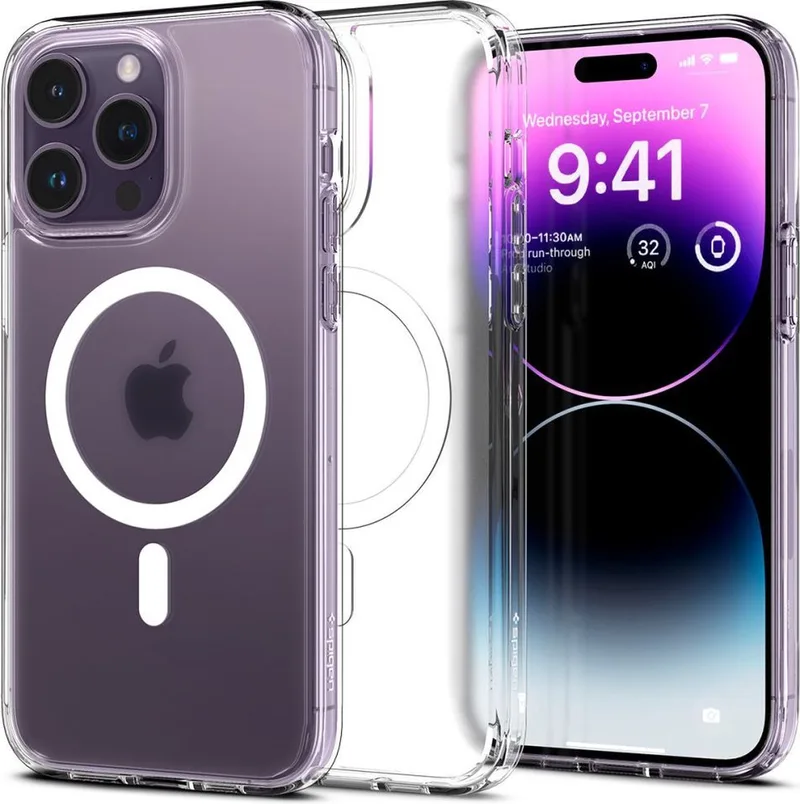 Ultra Hybrid MagSafe iPhone 14 Pro Max hoesje frost von Spigen in Transparent – Produktfoto