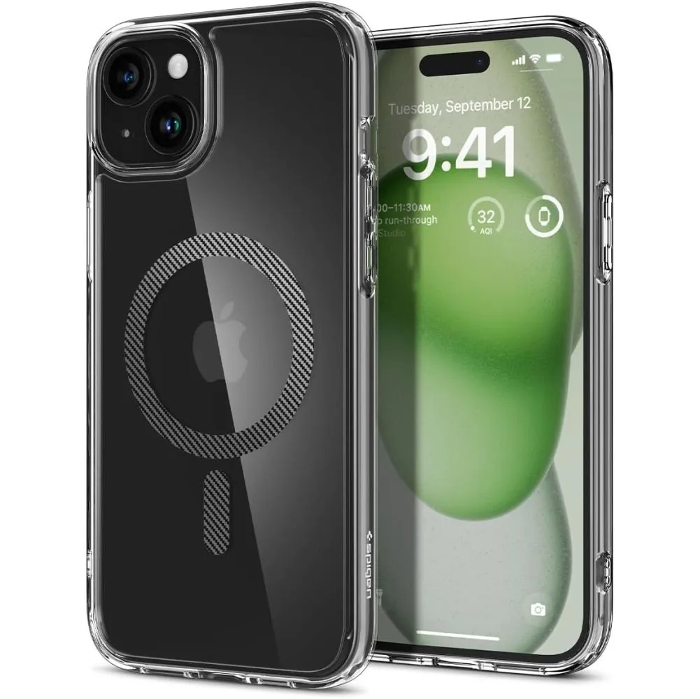 Ultra Hybrid MagSafe iPhone 15 hoesje - Carbon Fiber von Spigen – Produktfoto