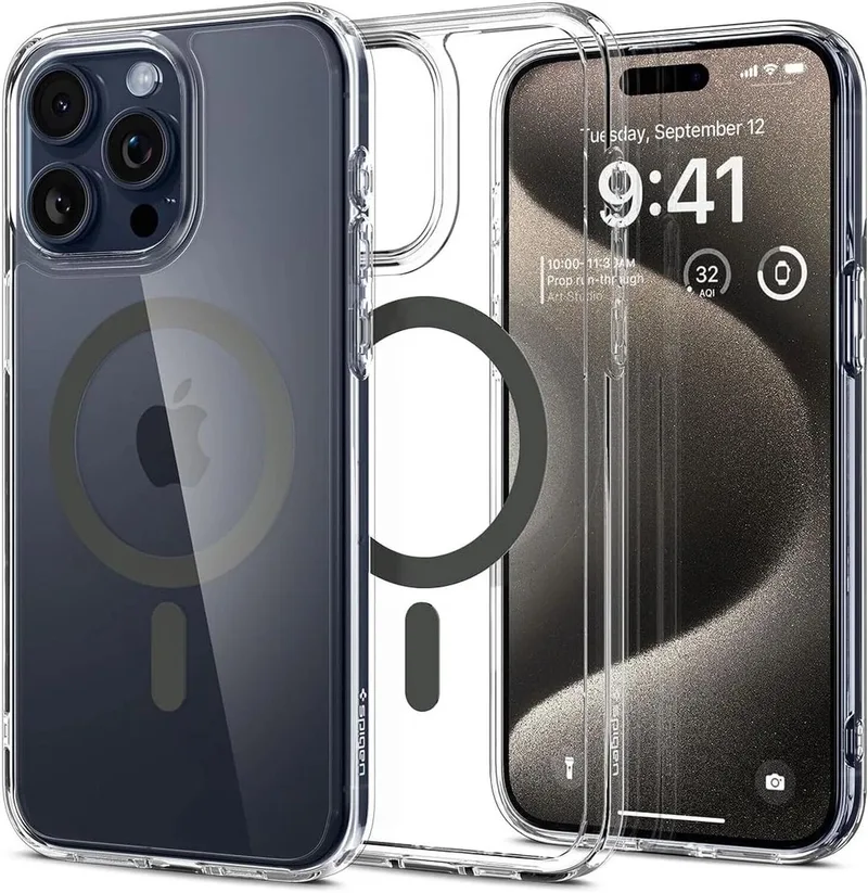 Ultra Hybrid MagSafe iPhone 15 Pro Max Hoesje Graphite by Spigen in Black – product photo