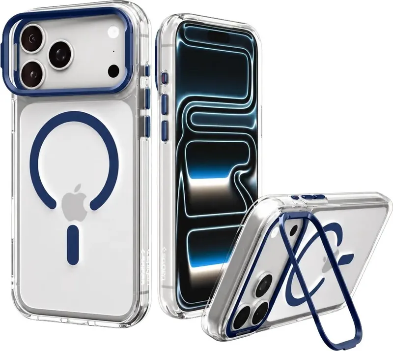 Ultra Hybrid Optik S - Geschikt Voor Apple iPhone 18 Pro Max/17 Pro Max - Hoesje MagSafe - Kickstand by Spigen in Blue – product photo