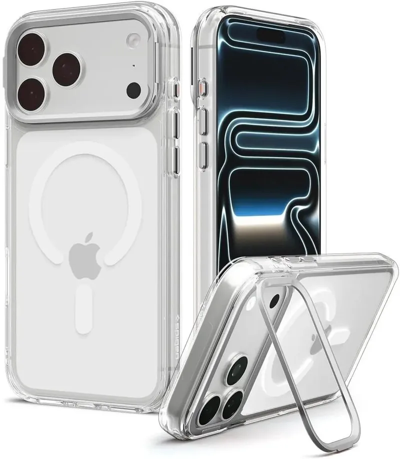 Ultra Hybrid Optik S - Geschikt Voor Apple iPhone 18 Pro Max/17 Pro Max - Hoesje MagSafe - Kickstand - Zilver van Spigen in Transparant – productfoto
