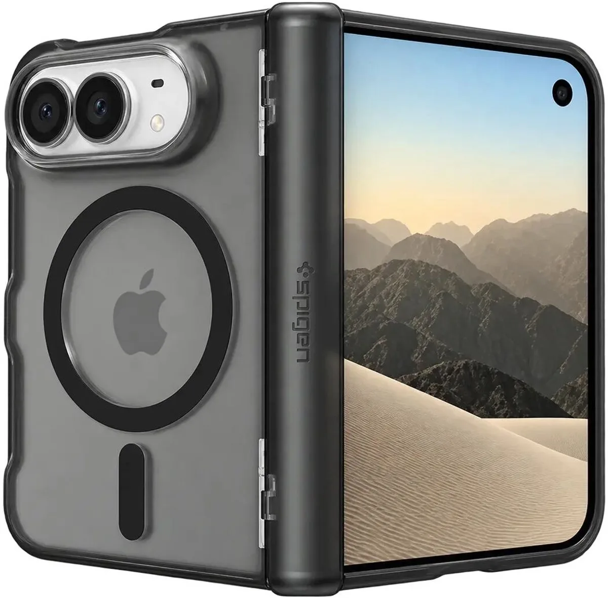 Ultra Hybrid Pro MagFit - Hoesje Geschikt voor Apple iPhone Duo - Compatibel met MagSafe - Air Cushion Technology Back Cover fra Spigen i Sort – produktbillede