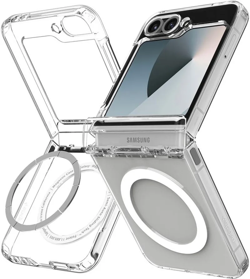 Ultra Hybrid Pro Magsafe, Transparant Wit - Samsung Galaxy Z Flip7 Fe/Flip 6 by Spigen in Transparent – product photo