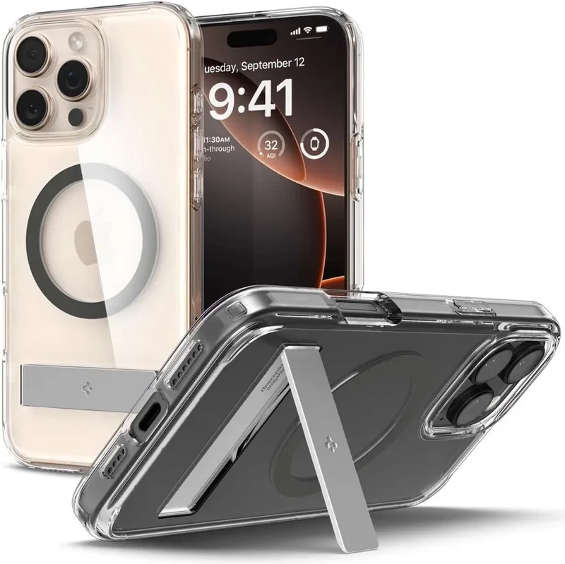 Ultra Hybrid S MagFit Apple iPhone 16 Pro Hoesje Back Cover Graphite de Spigen en Gris – photo produit