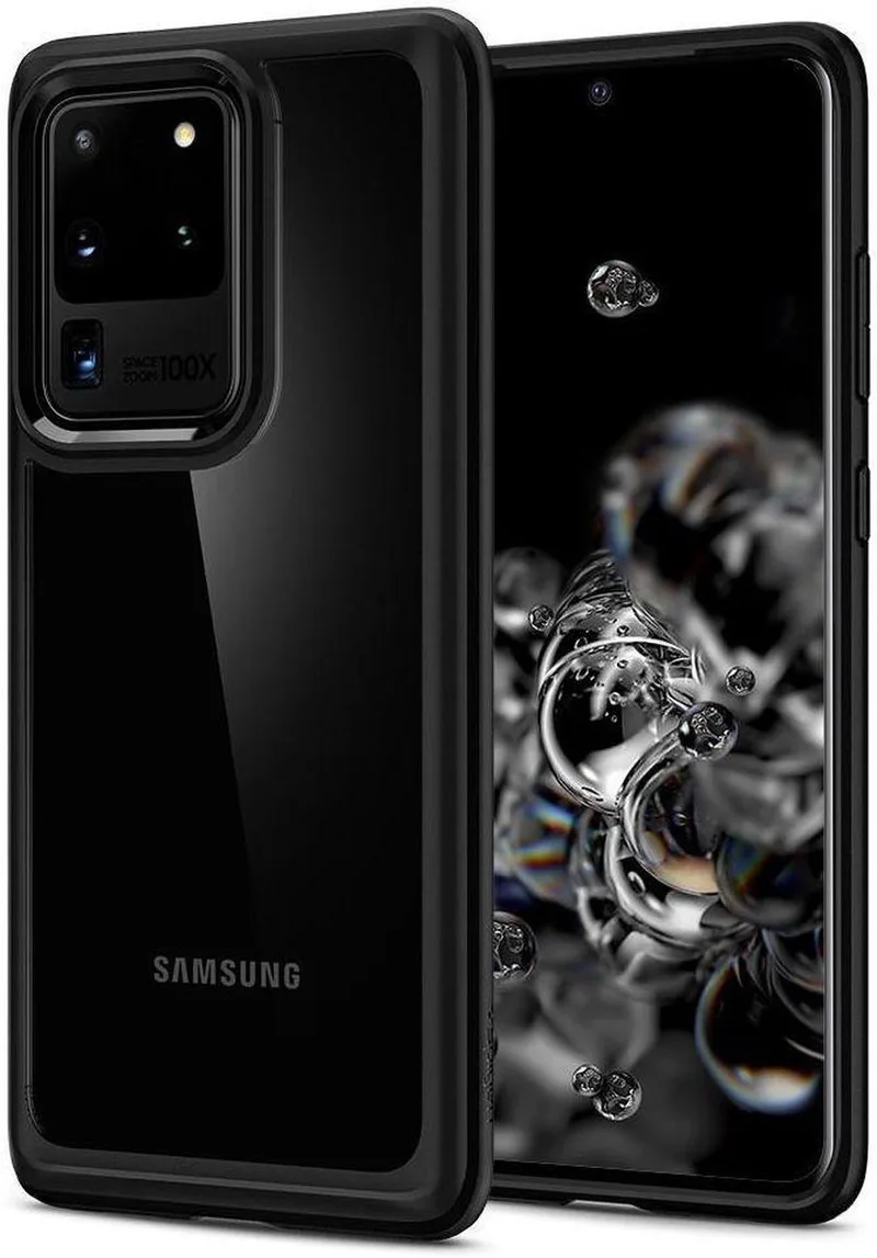 Ultra Hybrid Samsung Galaxy S20 Ultra Hoesje Transparant/Zwart by Spigen in Black – product photo