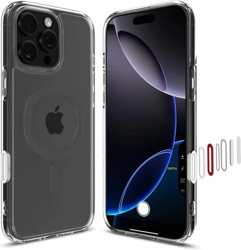 Ultra Hybrid T MagFit Hoesje Geschikt voor Apple iPhone 16 Pro Max - Back Cover Compatibel met MagSafe von Spigen in Grau – Produktfoto