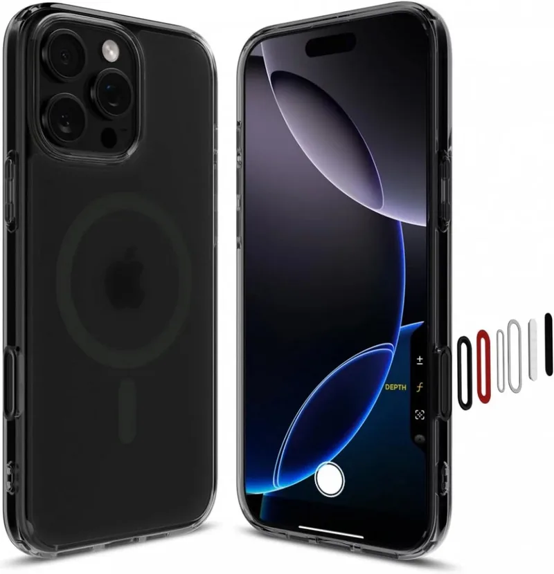 Ultra Hybrid T MagFit Hoesje Geschikt voor Apple iPhone 16 Pro - Back Cover Compatibel met MagSafe - Frosted de Spigen en Noir – photo produit