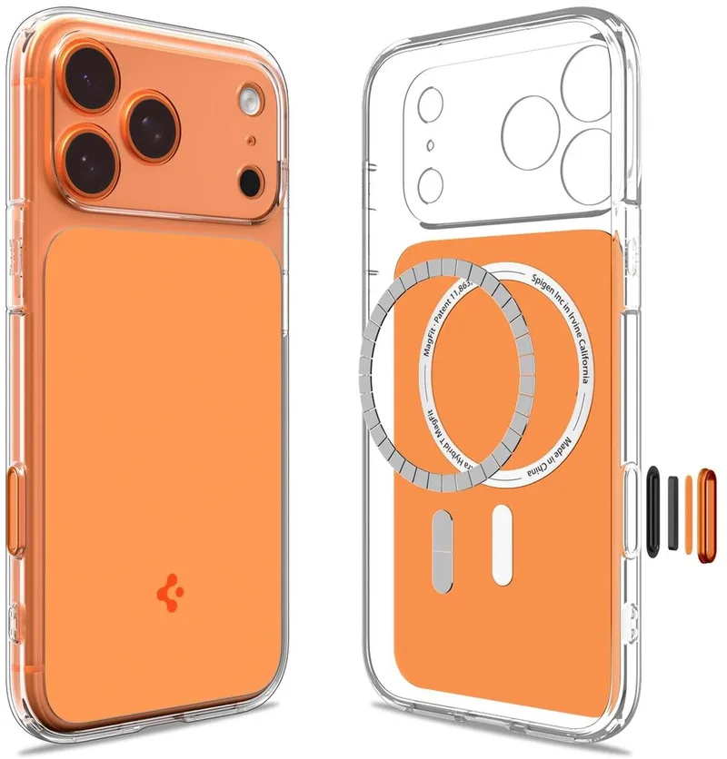 Ultra Hybrid T MagFit Hoesje Geschikt voor Apple iPhone 17 Pro - Back Cover Compatibel met MagSafe / Qi2 - Matte by Spigen in Orange – product photo
