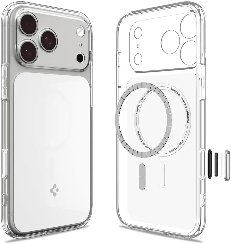 Ultra Hybrid T MagFit Hoesje Geschikt voor Apple iPhone 17 Pro Max - Back Cover Compatibel met MagSafe / Qi2 - Transparant von Spigen in Weiß – Produktfoto