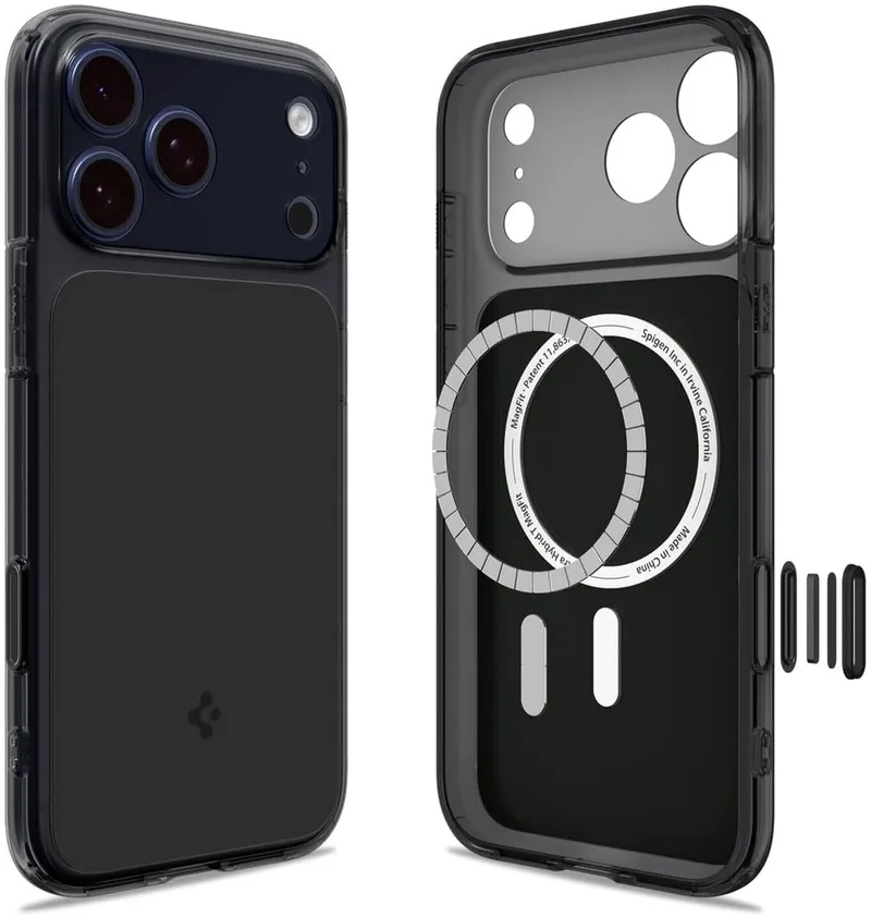 Ultra Hybrid T MagFit Hoesje Geschikt voor Apple iPhone 17 Pro - Back Cover Compatibel met MagSafe / Qi2 - Matte de Spigen en Noir – photo produit