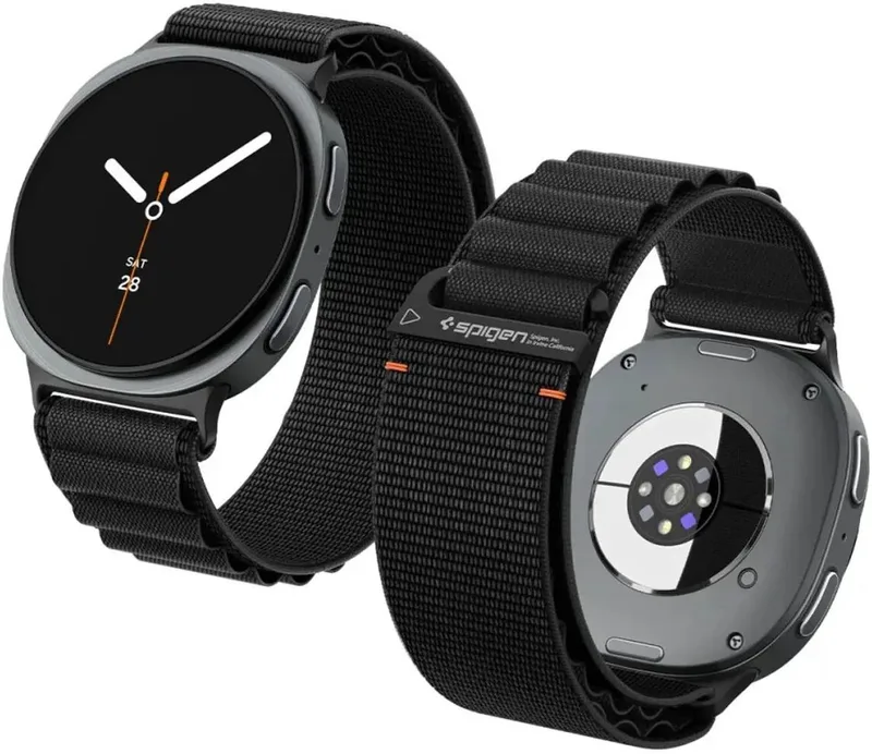 WBF1 Bandje Geschikt voor Samsung Galaxy Watch 9 / 8 46/44/40MM de Spigen en Noir – photo produit
