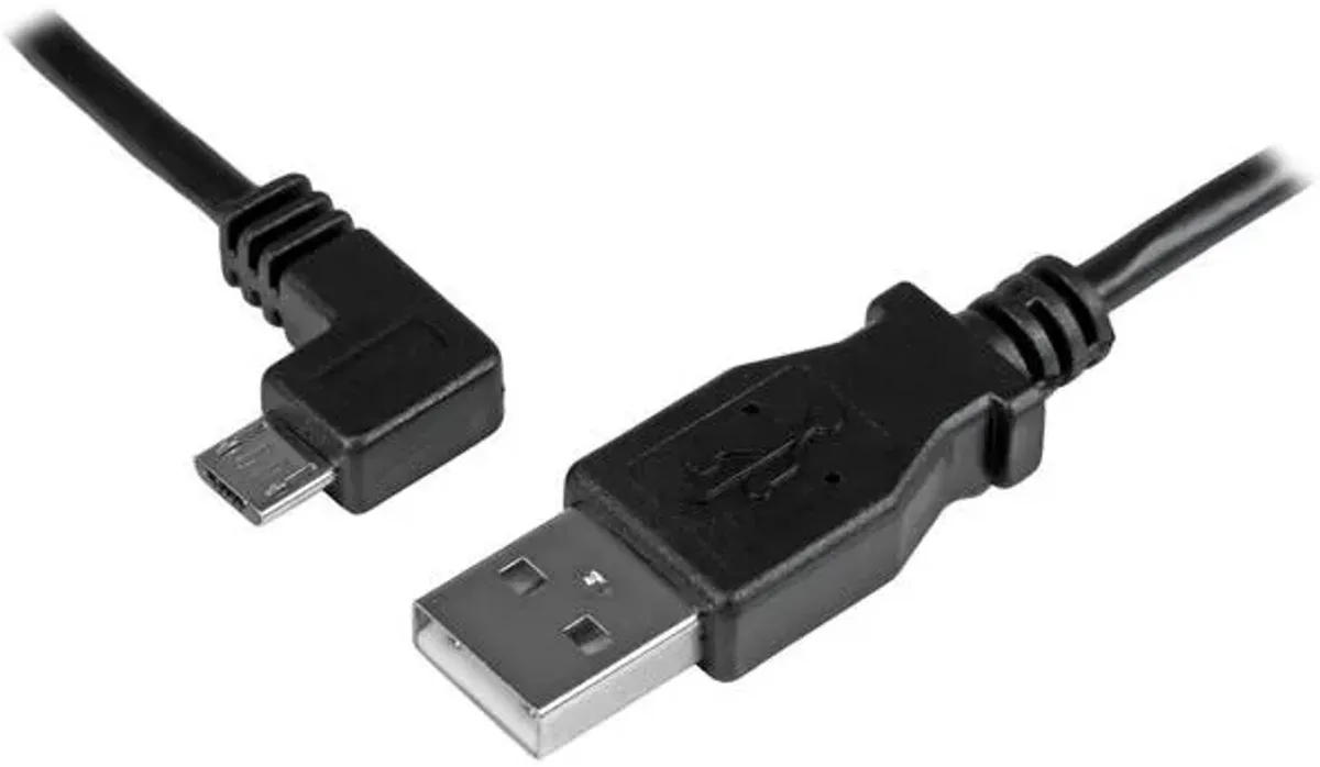 Startech Micro Usb Left Angle 24awg 50 Cm Usb-kabel fra StarTech.com i Sort – produktbillede
