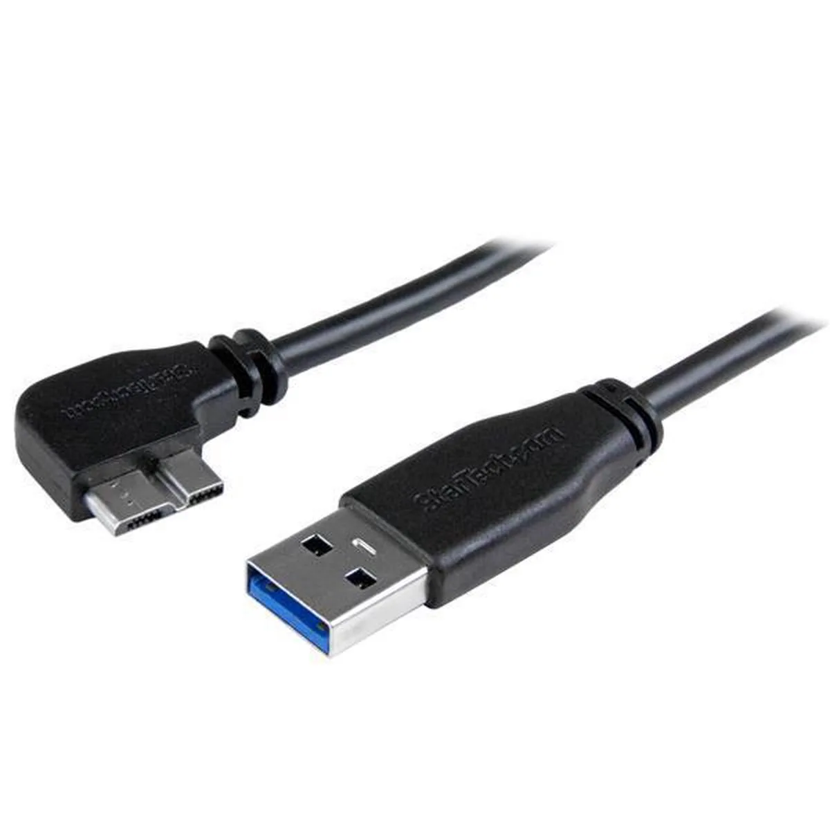 Slanke Micro USB 3.0 kabel haaks naar links 50cm fra StarTech.com i Sort – produktbillede